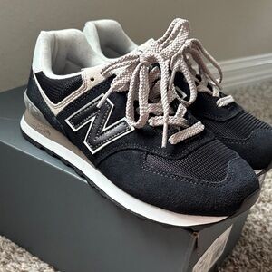 New Balance 574 Black and Gray Sneakers